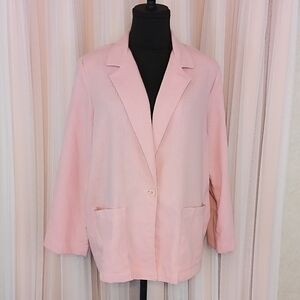 Vintage 90s Cathy Daniels Women's Plus Size Pink Boxy Blazer size Med Barbiecore